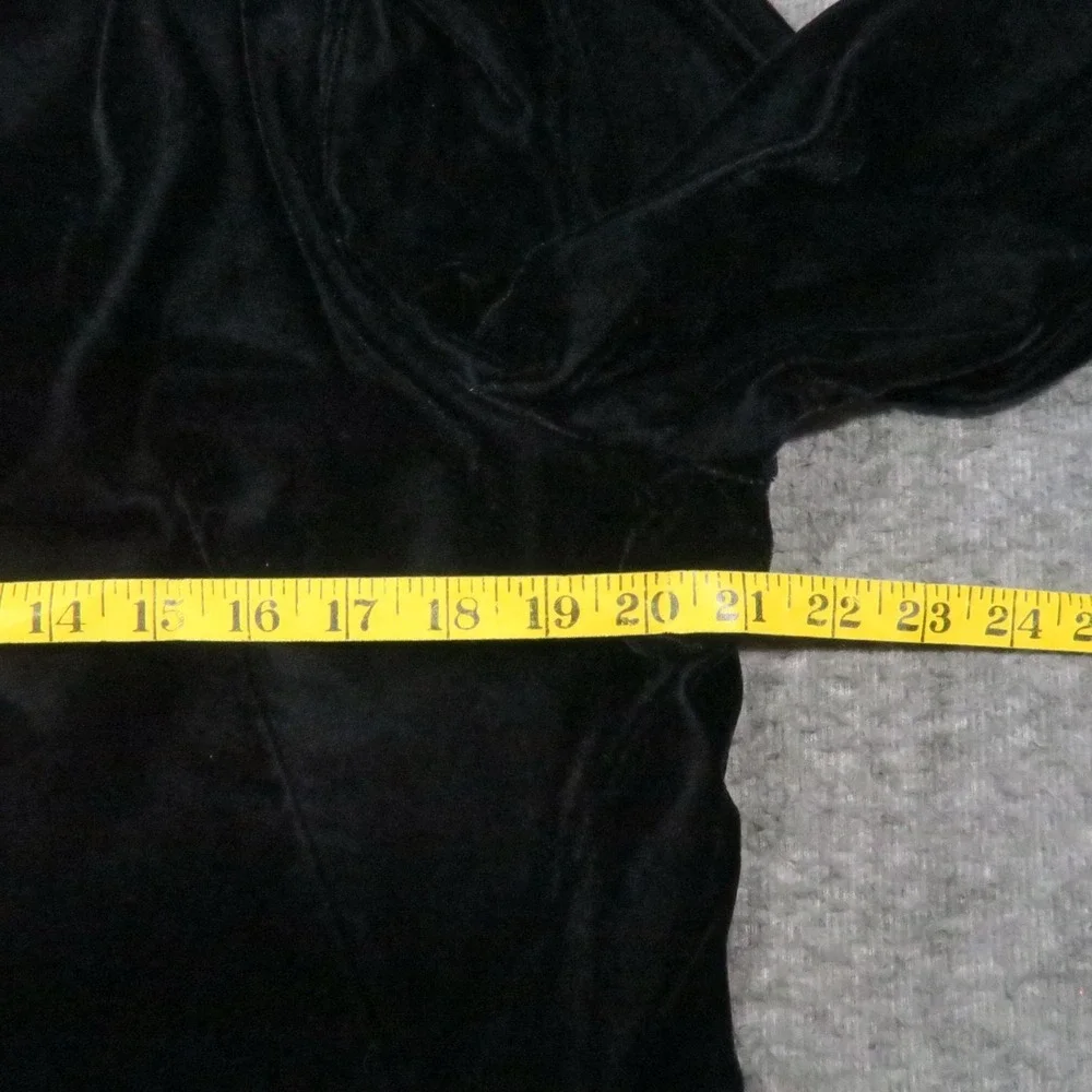 Bedford Fair Cropped Bolero Jacket 16‎ Black Velvet Open Front Vintage Goth Glam